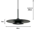 Ver imagem 2 de Pendente Luminária Tutu 40cm Preto Texturizado 1 Led Mr-16 Bivolt