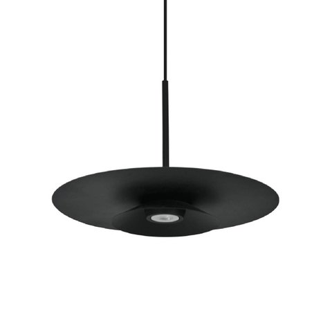 Pendente Luminária Tutu 40cm Preto Texturizado 1 Led Mr-16 Bivolt