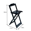 Ver imagem 4 de Kit 4 Jogos de Mesa Bistrô de Madeira com 2 Cadeiras Dobrável Ideal para Bar e Restaurante Preto