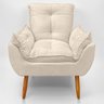 Cadeira Poltrona Opala para Sala Opala Recepção Quarto Confortável Reforçada Premium:bege - 1