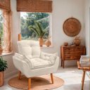 Ver imagem 6 de Cadeira Poltrona Opala para Sala Opala Recepção Quarto Confortável Reforçada Premium:bege