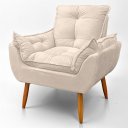 Ver imagem 5 de Cadeira Poltrona Opala para Sala Opala Recepção Quarto Confortável Reforçada Premium:bege