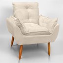Ver imagem 3 de Cadeira Poltrona Opala para Sala Opala Recepção Quarto Confortável Reforçada Premium:bege