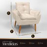 Cadeira Poltrona Opala para Sala Opala Recepção Quarto Confortável Reforçada Premium:bege - 7