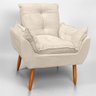 Cadeira Poltrona Opala para Sala Opala Recepção Quarto Confortável Reforçada Premium:bege - 3