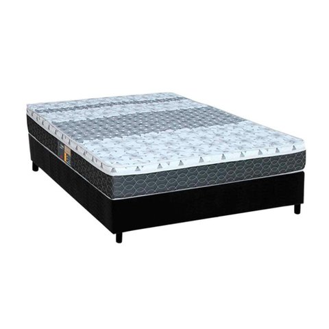Cama Box Casal: Colchão Molas Bonnel Castor Class New + Base CRC Suede Black(138x188)