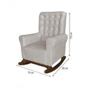 Ver imagem 2 de Cadeira Poltrona de Amamentação e Balanço C- Puff Veludo Off White - Lahome Decor