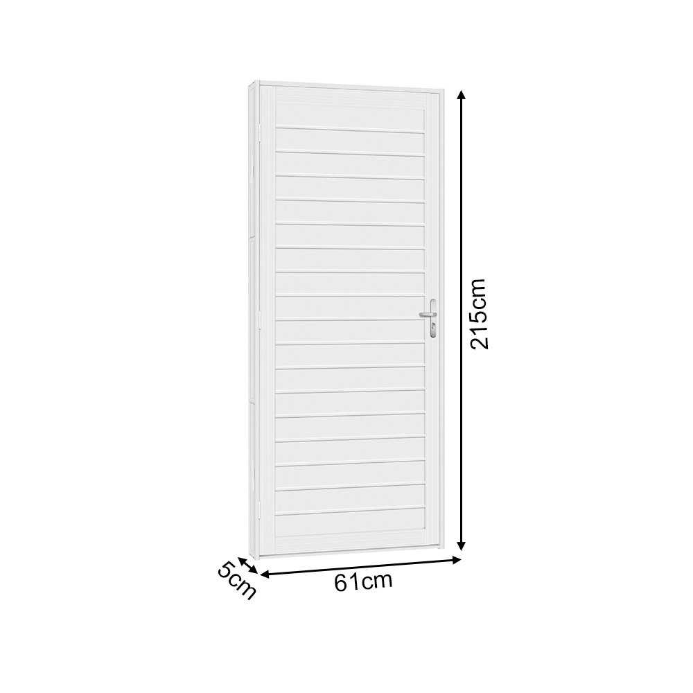 Porta de Aço Lambri Light 61x215 R50 Abertura Esquerda Branco - 2