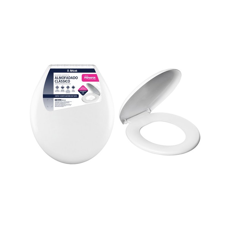 Assento Sanitario Almofadado Universal Branco Atlas Unico