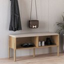 Ver imagem 1 de Sapateira Banco Ártemis Estofada 93cm Pé Madeira Asn 27968 Boho Naturart