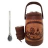 Kit Tereré Copo Garrafa Revestido Couro Bomba Inox 01 Erva Mate - 7