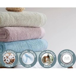 Toalha de Banho Avulsa Felpuda 100% Algodão Macia Grossa Barra Cotton Dual Air Buddemeyer - Azul Den - 4