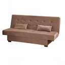 Ver imagem 4 de Sofá Cama Casal 3 Lugares Laila - Veludo Marrom Claro