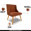 Ver imagem 7 de Kit 2 Cadeiras Decorativas Sala de Jantar Pés Palito de Madeira Firenze Pu Nozes/natural G19 - Gran