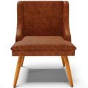Ver imagem 5 de Kit 2 Cadeiras Decorativas Sala de Jantar Pés Palito de Madeira Firenze Pu Nozes/natural G19 - Gran