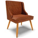 Ver imagem 4 de Kit 2 Cadeiras Decorativas Sala de Jantar Pés Palito de Madeira Firenze Pu Nozes/natural G19 - Gran