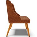 Ver imagem 3 de Kit 2 Cadeiras Decorativas Sala de Jantar Pés Palito de Madeira Firenze Pu Nozes/natural G19 - Gran
