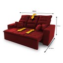 Ver imagem 3 de Sofá Retrátil e Reclinável 180cm Suede com Molas Espirais Europa King House
