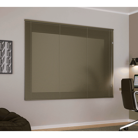 Persiana Horizontal 25mm Alumínio Crisdan Largura 1,30 X 0,90 Altura Charcoal