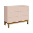Ver imagem 1 de Cômoda Infantil 6 Gavetas Classic Pés Madeira:rosa