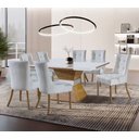 Ver imagem 1 de Sala de Jantar Moderna Base Pirâmide 8 cadeiras 1,50x1,50m - Elite - Requinte Salas