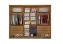 Ver imagem 3 de Guarda Roupa Casal com Espelho 3 Portas 6 Gavetas 100% Mdf Los Angeles Ripado D Doro Móveis - Cinamo