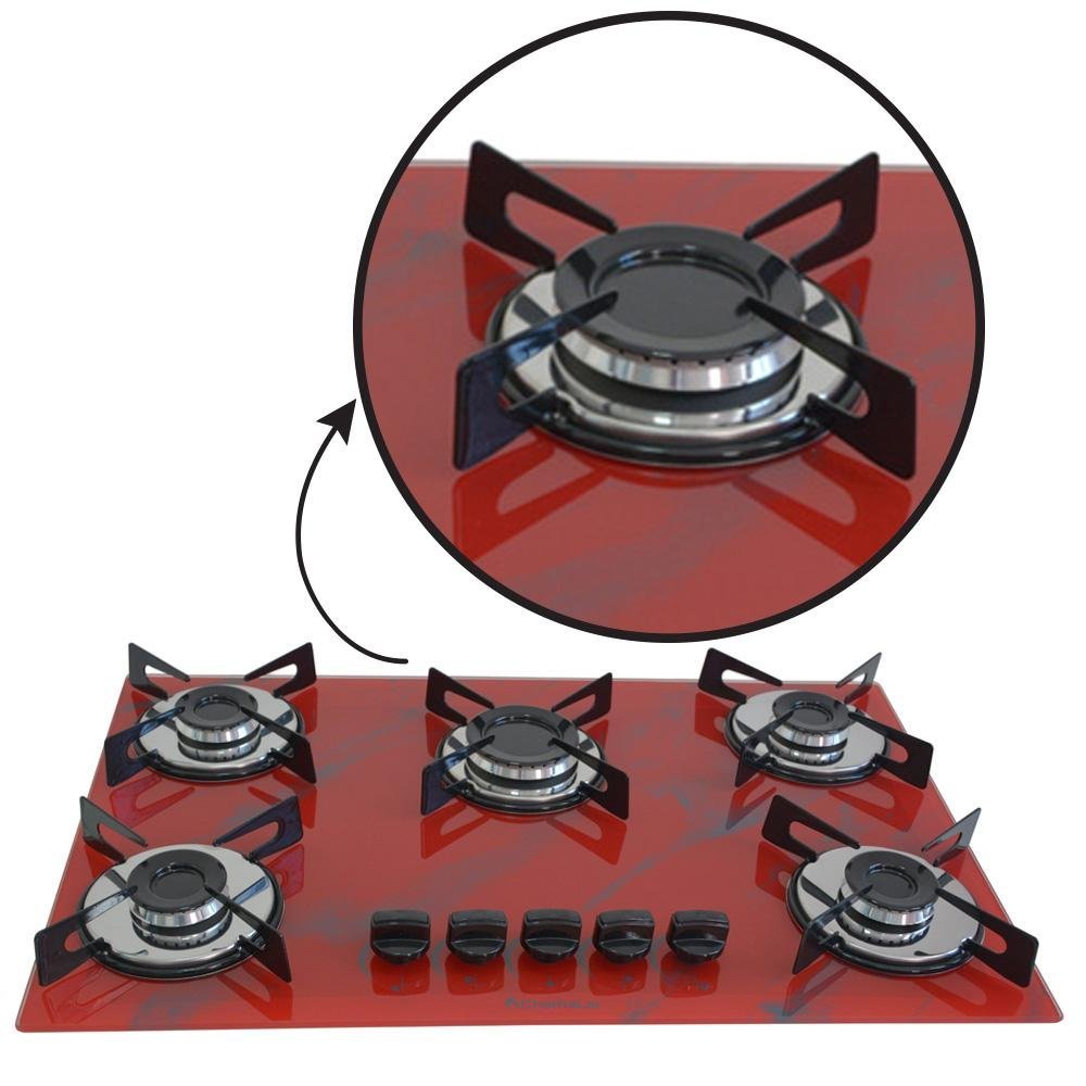 Cooktop Chapa 5bocas Ultra Chama 127/220v Mar Vermelho - 4