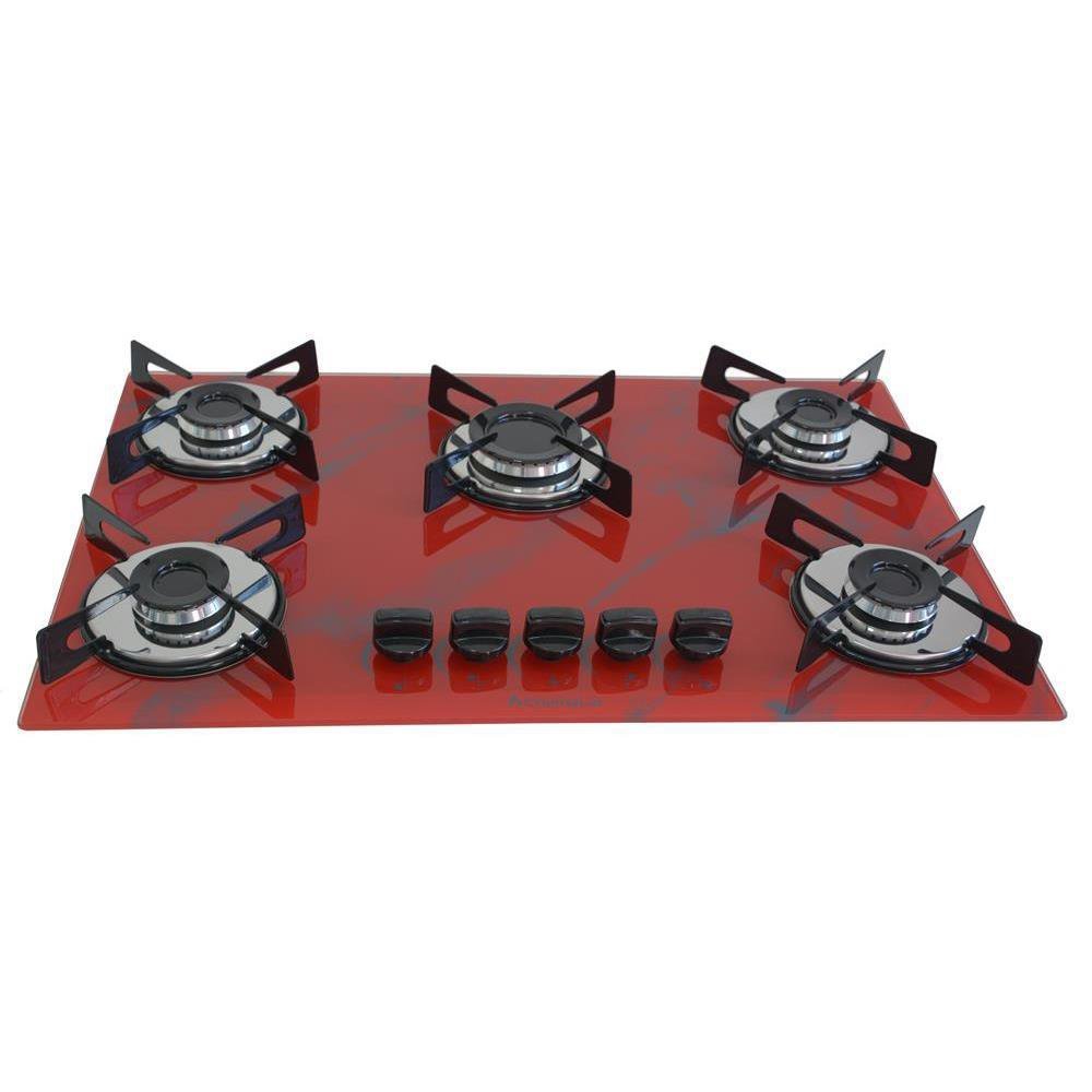 Cooktop Chapa 5bocas Ultra Chama 127/220v Mar Vermelho