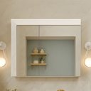 Ver imagem 2 de Gabinete de Banheiro Ripado 100cm Cuba e Espelheira 100% Mdf:branco