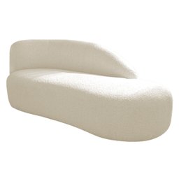 Divã Recamier Curvo Luna 160cm Lado Direito Linho Adj Decor Bege - 1
