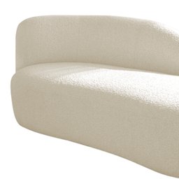 Divã Recamier Curvo Luna 160cm Lado Direito Linho Adj Decor Bege - 6