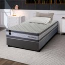Ver imagem 1 de Conjunto Cama Box Solteiro c/ Molas Ensacadas Alpine Cinza 88x188x65