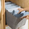Cesto Caixa Organizador Guarda Roupa Tecido Dobrável 3 Unid - 6
