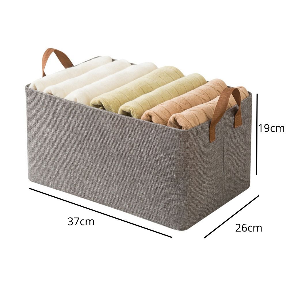 Cesto Caixa Organizador Guarda Roupa Tecido Dobrável 3 Unid - 2