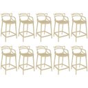 Ver imagem 1 de Kit 10 Banquetas Média Allegra 66cm Design Cozinha/bancada - Nude