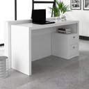 Ver imagem 4 de Mesa com 2 Gavetas para Escritório Home Office ME4130 MDP Branco - Gran Belo