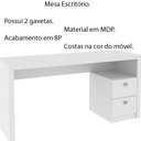 Ver imagem 3 de Mesa com 2 Gavetas para Escritório Home Office ME4130 MDP Branco - Gran Belo