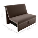 Ver imagem 2 de Sofá-Cama Lyon Compacto Veludo Vinho 113cm Abertura Frontal para Sala E28QUARTO e Visitas