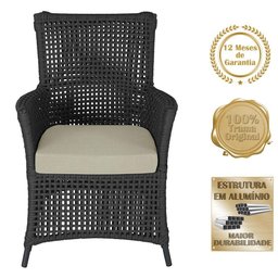 Poltrona Igapó Alumínio Micro Pintura Preta Corda Náutica E7 Preto - 5