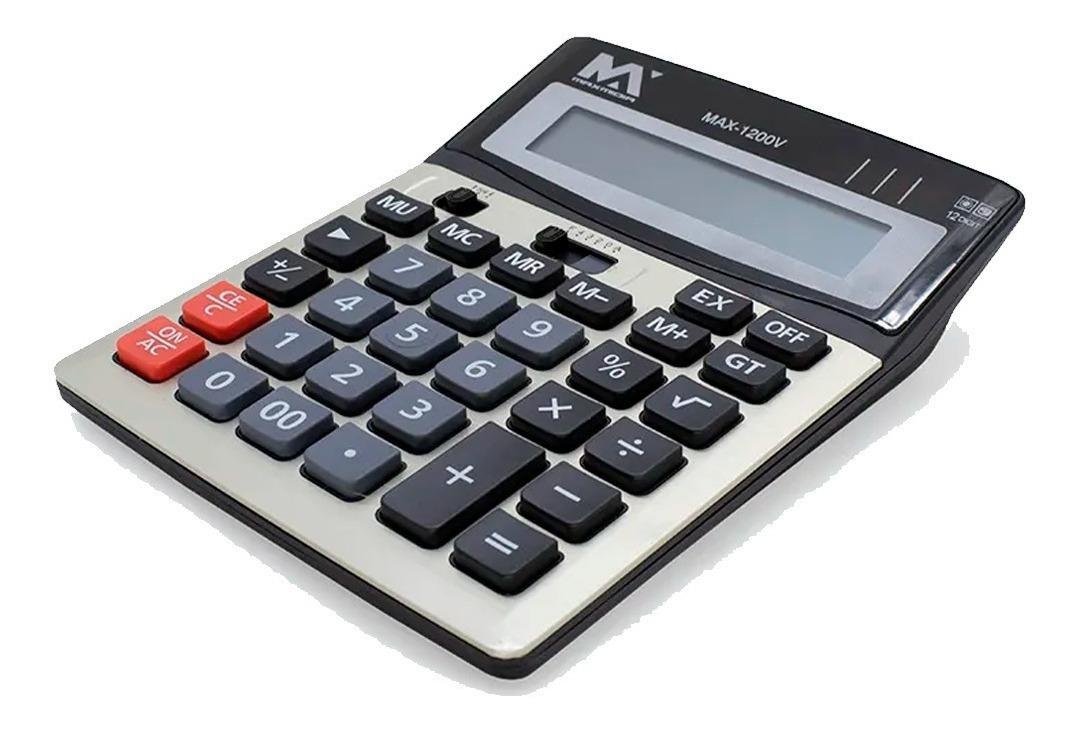 Calculadora Comercial Escritório Display 12 Dígitos Pilha Aa