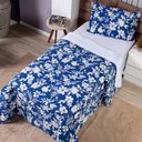 Ver imagem 4 de Kit Cobre Leito Karina Solteiro Micropercal 300 Fios Colcha Estampado 2 Peças Floral 2