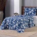 Ver imagem 3 de Kit Cobre Leito Karina Solteiro Micropercal 300 Fios Colcha Estampado 2 Peças Floral 2