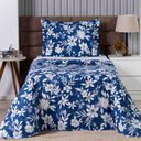Ver imagem 2 de Kit Cobre Leito Karina Solteiro Micropercal 300 Fios Colcha Estampado 2 Peças Floral 2