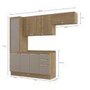 Ver imagem 4 de Armário de Cozinha Modulada Completa Reta 5 Peças 2,50m 228 Botanic Kappesberg - Nogueira/fendi