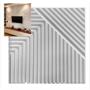 Kit 20 Placas Decorativa Ripado Revestimento Parede 3d Pvc Modelos:ripado