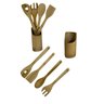 Kit 2 Conjuntos de Utensílios Cozinha Bambu Colher de Pau Jolitex Kit Cozinha em Bambú - 8