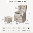 Ver imagem 3 de Poltrona de Amamentação com Puff Balanço Confortável Premium - Suede Bege
