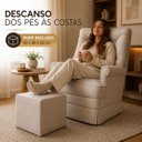 Ver imagem 6 de Poltrona de Amamentação com Puff Balanço Confortável Premium - Suede Bege