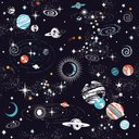 Ver imagem 1 de Papel de Parede Temático Universo Baby Planeta 3,3m