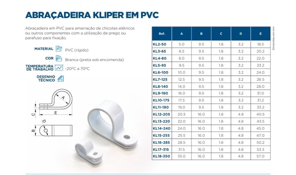 Abraçadeira Plastica Pvc Fixadora 8,0mm Pct 50 Unid. - 2